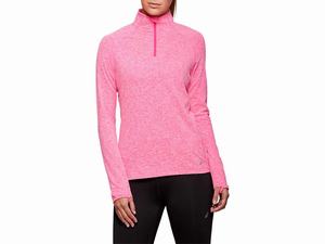 Bluzy Damskie Asics Dorai Quarter Zip Różowe | 41973-FMDO