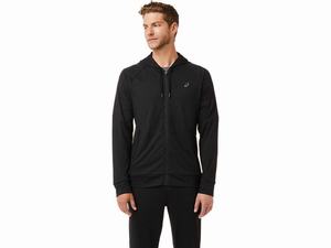 Bluzy Męskie Asics Tech Full Zip Czarne | 81024-KGBP