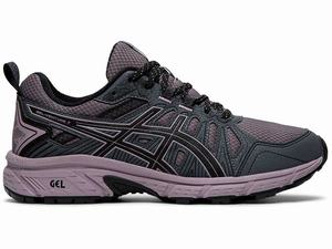 Buty Do Biegania W Terenie Damskie Asics Gel-venture 7 Szare Fioletowe Różowe | 16839-YSAZ