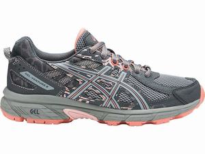 Buty Do Biegania W Terenie Damskie Asics Gel-venture 6 Ciemny Szare Szare Różowe | 43109-LOSH