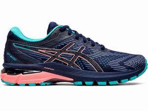 Buty Do Biegania W Terenie Damskie Asics Gt-2000 8 Trailowe Granatowe | 52673-PWXO