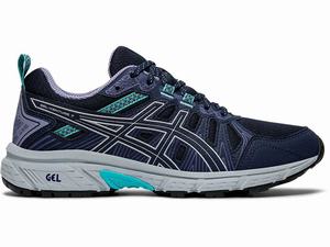 Buty Do Biegania W Terenie Damskie Asics Gel-venture 7 Czarne Srebrne | 85410-LEXG