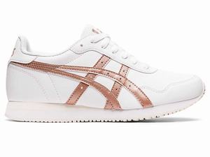 Buty Sportowe Damskie Asics Tiger Runner Białe Różowe Złote | 60349-NOED