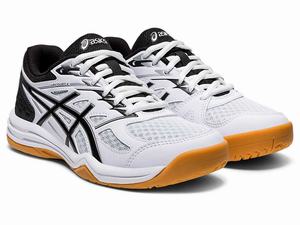 Buty Sportowe Dziecięce Asics Upcourt 4 Grade School Białe Granatowe | 21708-GEPK