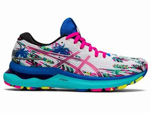 Buty do Biegania Damskie Asics Gel-nimbus 24 Białe Różowe | 21786-JMNR