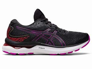 Buty do Biegania Damskie Asics Gel-nimbus 24 (D) Czarne Fioletowe | 89205-MOAL