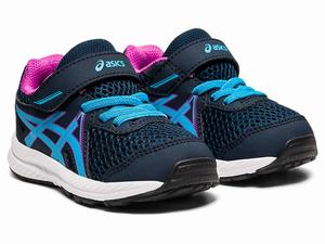 Buty do Biegania Dziecięce Asics Contend 7 Size Czarne Głęboka Turkusowe | 18705-IRSE