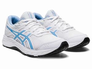 Buty do Biegania Dziecięce Asics Contend 6 Grade School Białe Niebieskie | 95081-BXKG