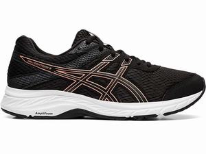 Buty do Chodzenia Damskie Asics Gel-contend 6 Czarne Różowe Złote | 40795-GLYV