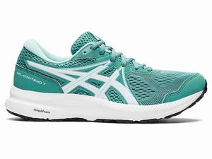 Buty do Chodzenia Damskie Asics Gel-contend 7 Oliwkowe Białe | 49760-QNAC