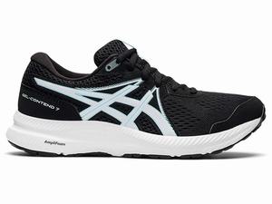 Buty do Chodzenia Damskie Asics Gel-contend 7 Czarne Niebieskie | 57204-QCAL