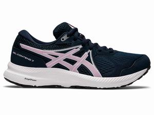 Buty do Chodzenia Damskie Asics Gel-contend 7 Niebieskie Różowe | 60342-VQFS