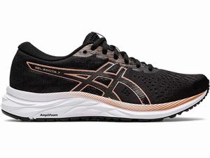 Buty do Chodzenia Damskie Asics Gel-excite 7 Czarne Różowe Złote | 26507-GUDO