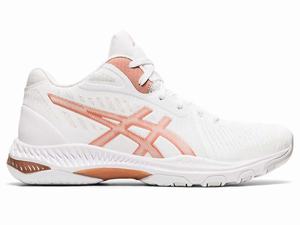 Buty do Siatkówki Damskie Asics Netburner Ballistic Ff Mt 2 Białe Różowe Złote | 20389-CNPX