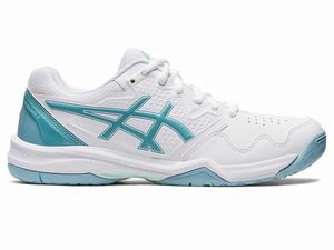 Buty do Tenisa Damskie Asics Gel-dedicate 7 Białe Niebieskie | 05219-NPHL