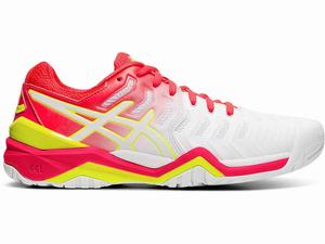 Buty do Tenisa Damskie Asics Gel-resolution 7 Białe Różowe | 21873-VPSJ