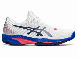 Buty do Tenisa Damskie Asics Solution Speed Ff 2 Białe Granatowe | 56138-PHIT