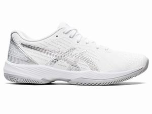 Buty do Tenisa Damskie Asics Solution Swift Ff Białe Srebrne | 42607-QBZG