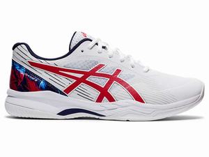 Buty do Tenisa Męskie Asics Gel-game 8 L.E. Białe Czerwone | 61253-AMZT