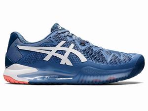 Buty do Tenisa Męskie Asics Gel-resolution 8 (2e) Niebieskie Białe | 48256-JDUY