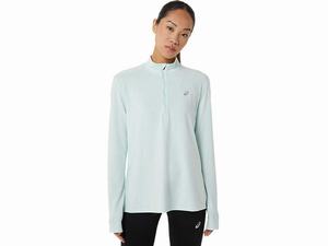 Koszulki Damskie Asics Ready-set Half Zip Niebieskie | 78914-TADU