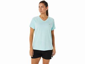 Koszulki Damskie Asics Ready-set Lyte V-neck Niebieskie | 67142-AKDC