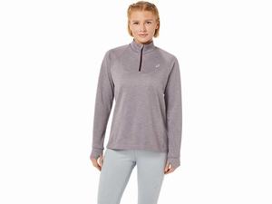 Koszulki Damskie Asics Thermopolis 1/4 Zip Ciemny Czerwone | 50649-PCOK