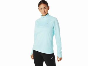 Koszulki Damskie Asics Thermopolis 1/4 Zip Niebieskie | 64283-DMGJ