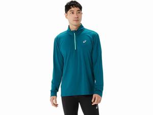 Koszulki Męskie Asics Ready-set Half Zip Jasny Zielone | 45217-QJAB