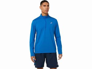 Koszulki Męskie Asics Ready-set Half Zip Zielone | 63250-SNWY