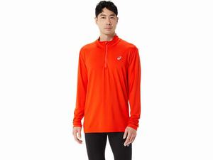 Koszulki Męskie Asics Ready-set Half Zip Różowe | 65731-DLPK