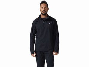 Koszulki Męskie Asics Thermopolis Quarter Zip Czarne | 83251-QSMF