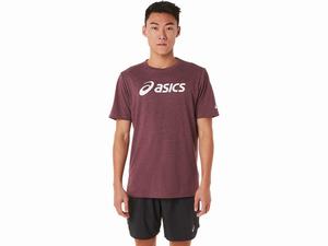 Koszulki Męskie Asics Xg Lockup Logo Ciemny Czerwone | 37269-ILZU