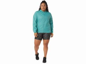 Kurtki Damskie Asics Packable Oliwkowe Niebieskie | 54891-CQWJ