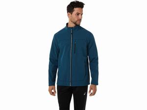 Kurtki Męskie Asics Performance Insulated Niebieskie Głęboka Szare | 31580-QVHU