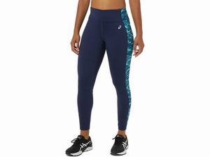 Legginsy Damskie Asics 7/8 Performance Granatowe Kolorowe | 48310-KVIB