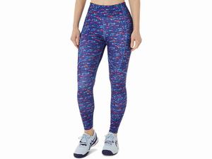 Legginsy Damskie Asics New Strong 92 Printed Fioletowe | 49162-JBTS