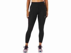 Legginsy Damskie Asics Race High Stanem Czarne | 30964-NPER