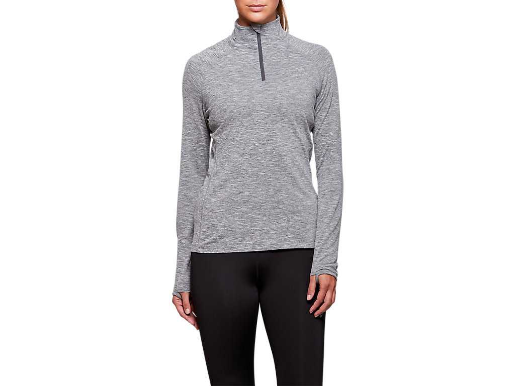 Bluzy Damskie Asics Dorai Quarter Zip Ciemny Szare | 13852-UVCI