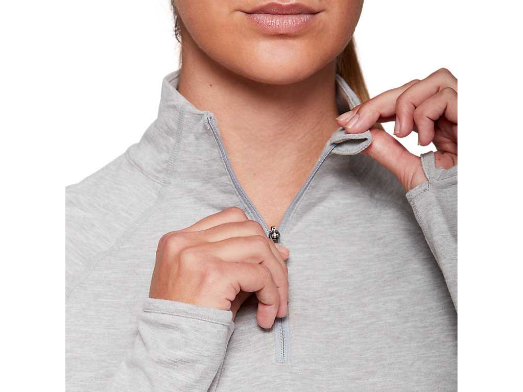 Bluzy Damskie Asics Dorai Quarter Zip Głęboka Szare | 97120-DLZU