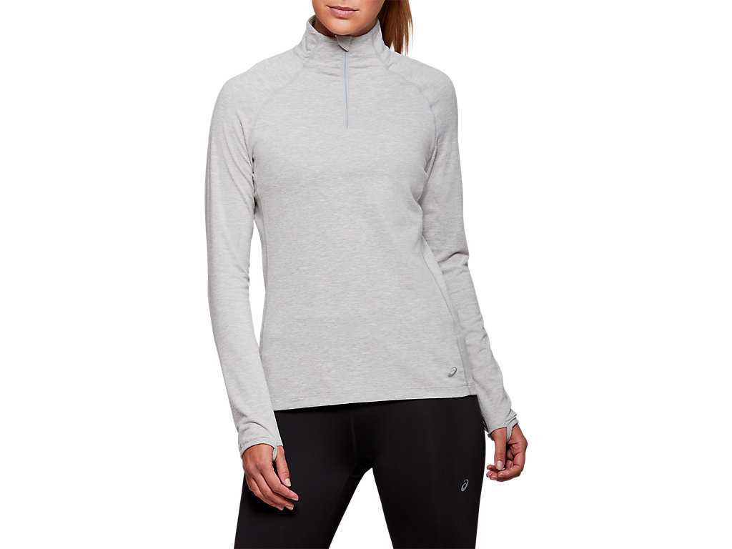 Bluzy Damskie Asics Dorai Quarter Zip Głęboka Szare | 97120-DLZU