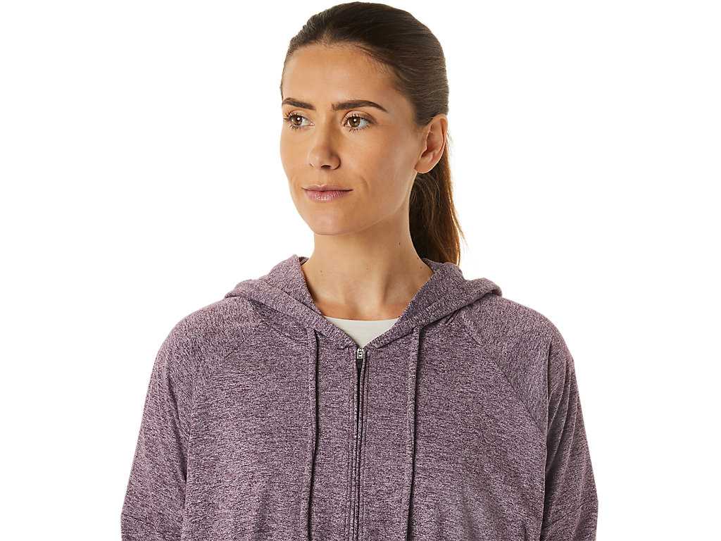 Bluzy Damskie Asics Soft Stretch Knit Full Zip Ciemny Czerwone | 94137-IFGW