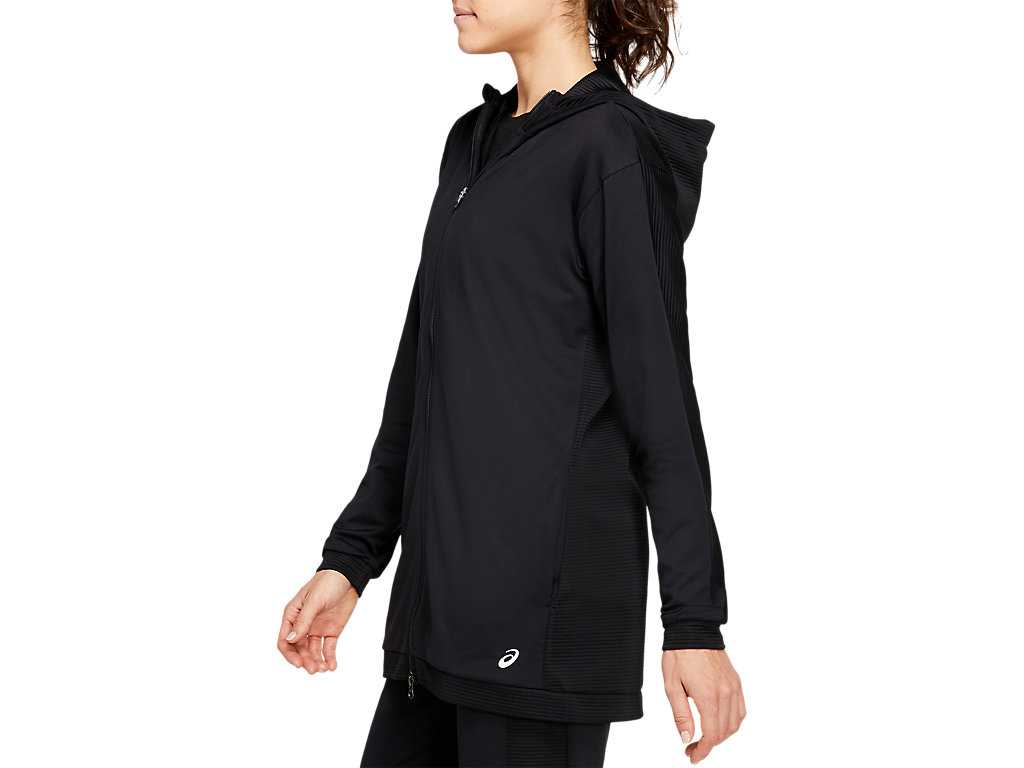 Bluzy Damskie Asics Thermopolis Fleece Full-zip Czarne | 34950-MFIV