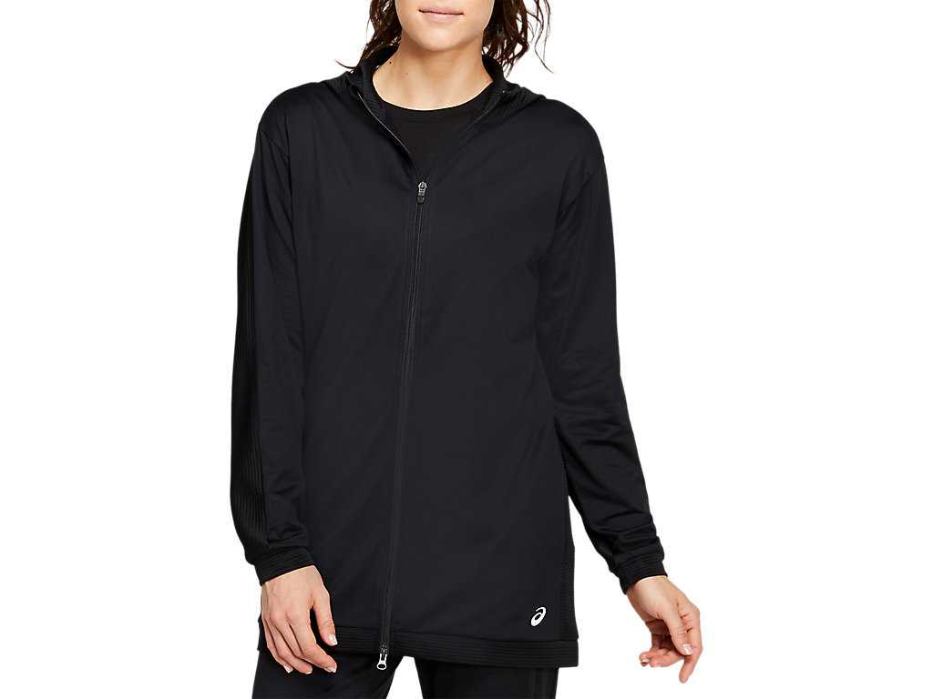 Bluzy Damskie Asics Thermopolis Fleece Full-zip Czarne | 34950-MFIV