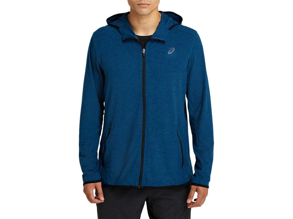 Bluzy Męskie Asics Performance Full Zip Niebieskie | 65293-JNEL