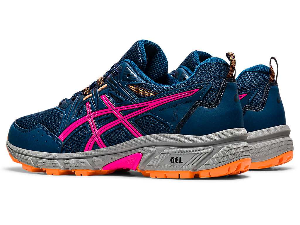 Buty Do Biegania W Terenie Damskie Asics Gel-venture 8 (D) Niebieskie Różowe | 01598-QOHD