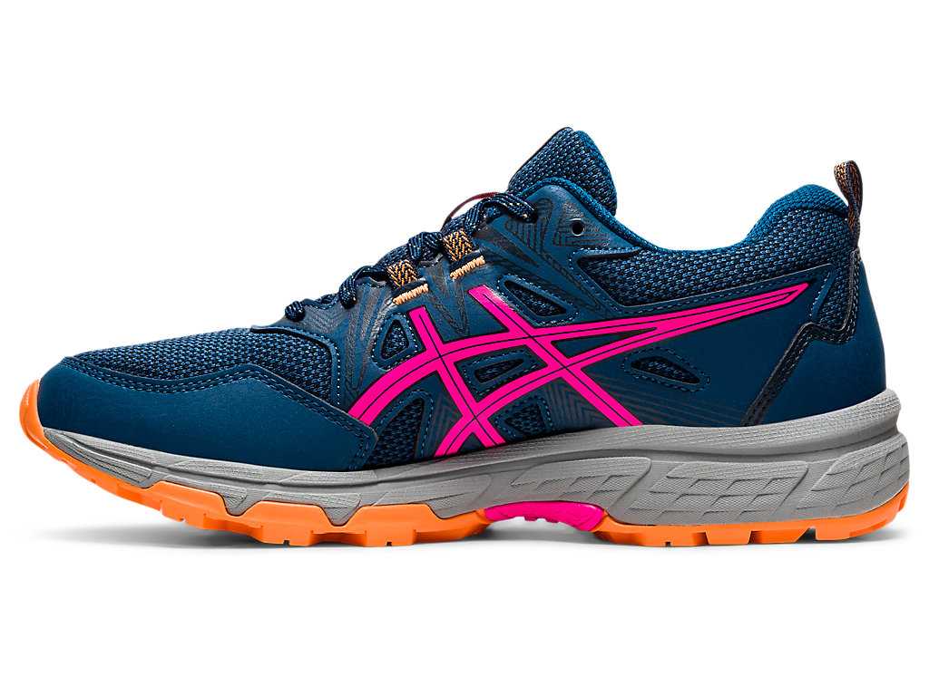 Buty Do Biegania W Terenie Damskie Asics Gel-venture 8 (D) Niebieskie Różowe | 01598-QOHD