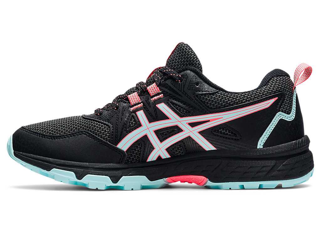 Buty Do Biegania W Terenie Damskie Asics Gel-venture 8 (D) Czarne Niebieskie | 02457-UKVP