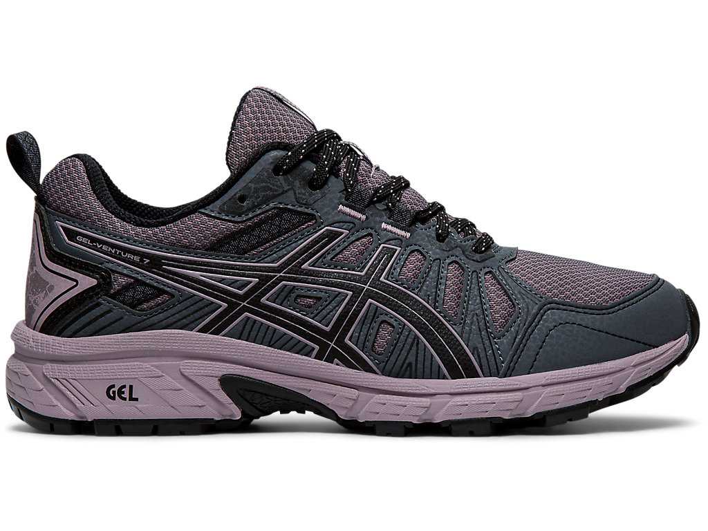 Buty Do Biegania W Terenie Damskie Asics Gel-venture 7 Szare Fioletowe Różowe | 16839-YSAZ