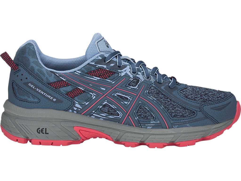 Buty Do Biegania W Terenie Damskie Asics Gel-venture 6 Mx Szare Niebieskie Różowe | 17528-YNDV